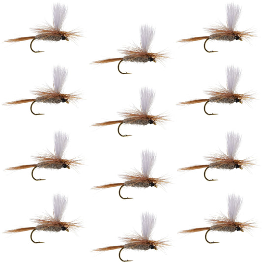 Hares Ear Parachute Classic Dry Fly - 12 Flies Hook Size 14