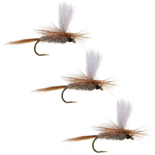 3 Pack Hares Ear Parachute Classic Dry Fly - Hook Size 16