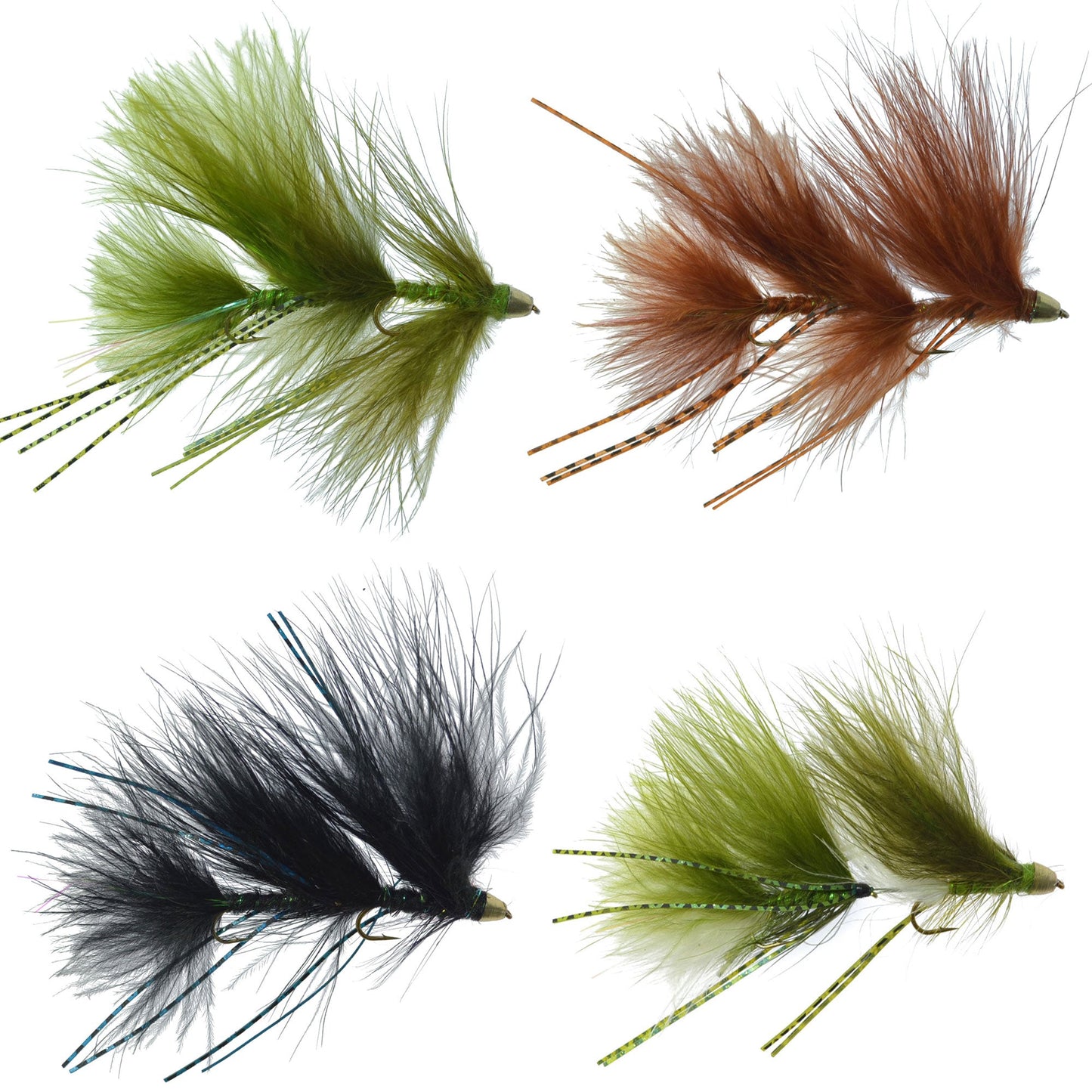 Circus Peanut Envy Streamer Collection - 4 Colors - Articulated Flies - Set of 4 - Hook Size 6