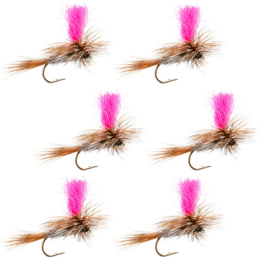 Adams Hi-Viz Parachute Classic Dry Fly - 6 Flies Hook Size 18