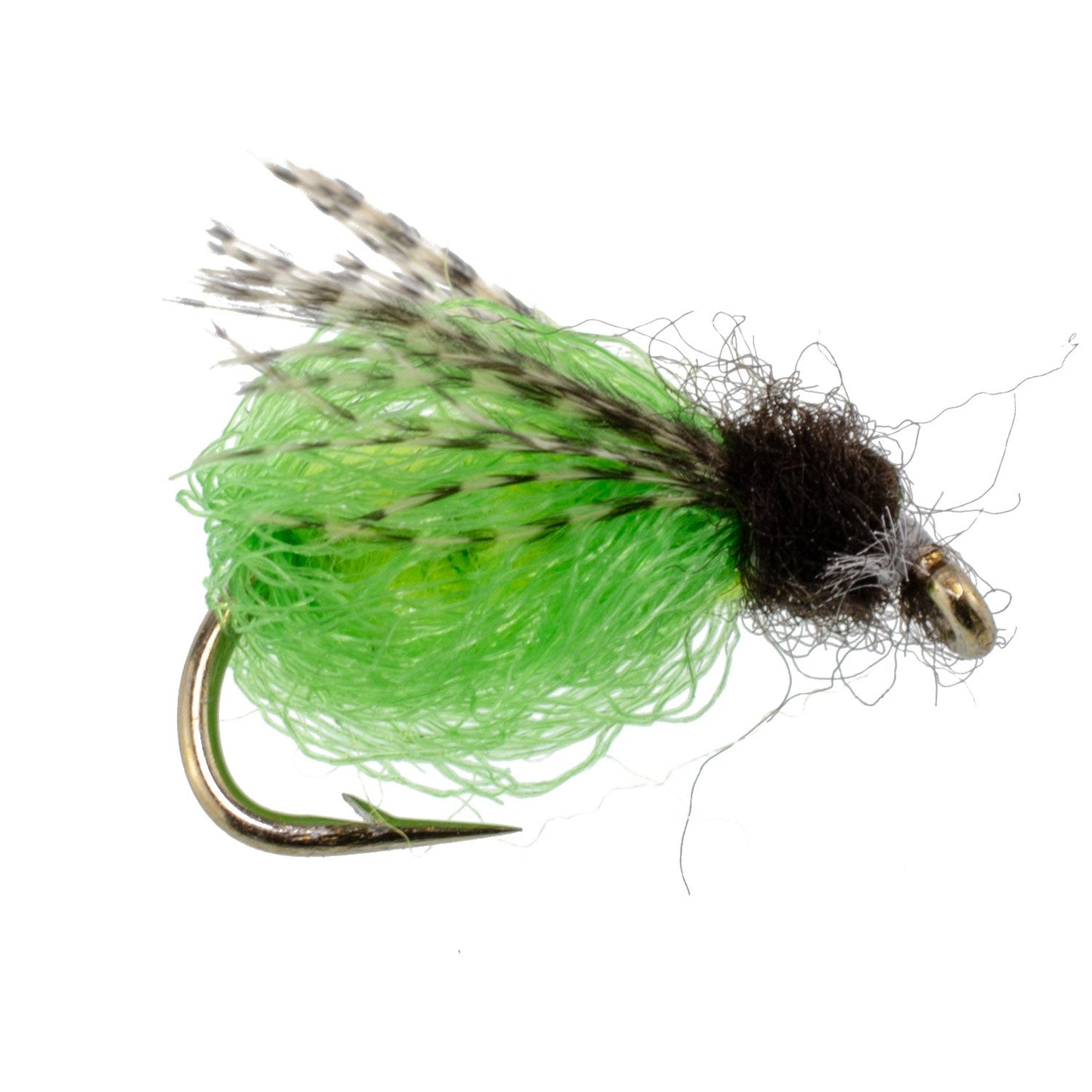 LaFontaine Bright Green Deep Sparkle Caddis Pupa - 6 Flies Hook Size 16