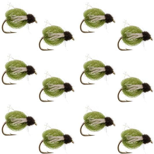 LaFontaine Olive Deep Sparkle Caddis Pupa - 1 Dozen Flies Hook Size 14