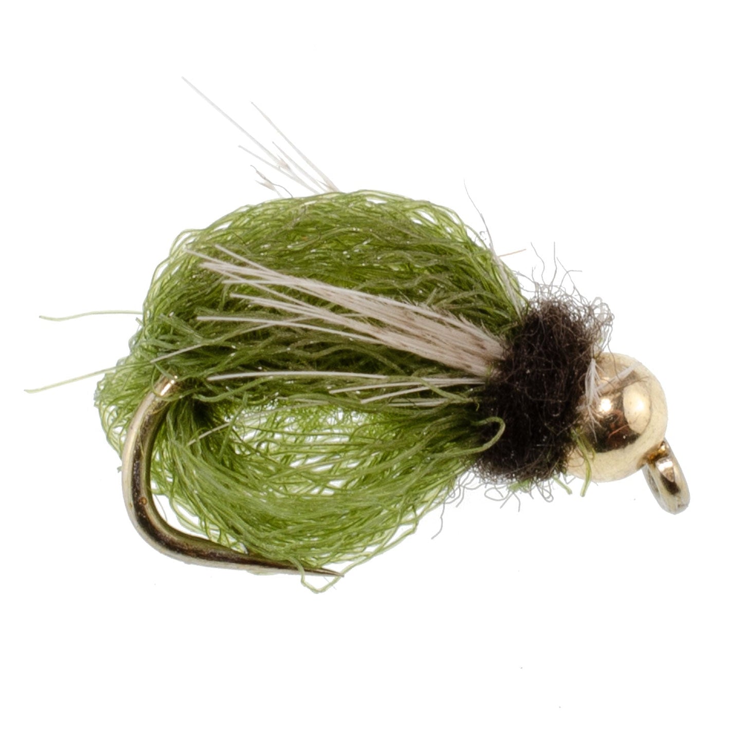 3 Pack Bead Head LaFontaine Olive Deep Sparkle Caddis Pupa - Hook Size 14