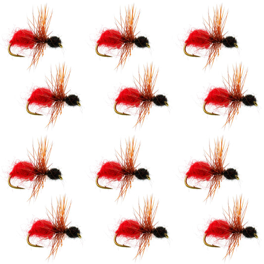 Velvet Cowkiller Ant Wasp Terrestrial Trout Dry Fly - 1 Dozen Flies Hook Size 12