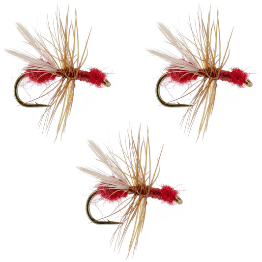 3 Pack Red Fur Flying Ant Terrestrial Trout Dry Fly - Hook Size 14