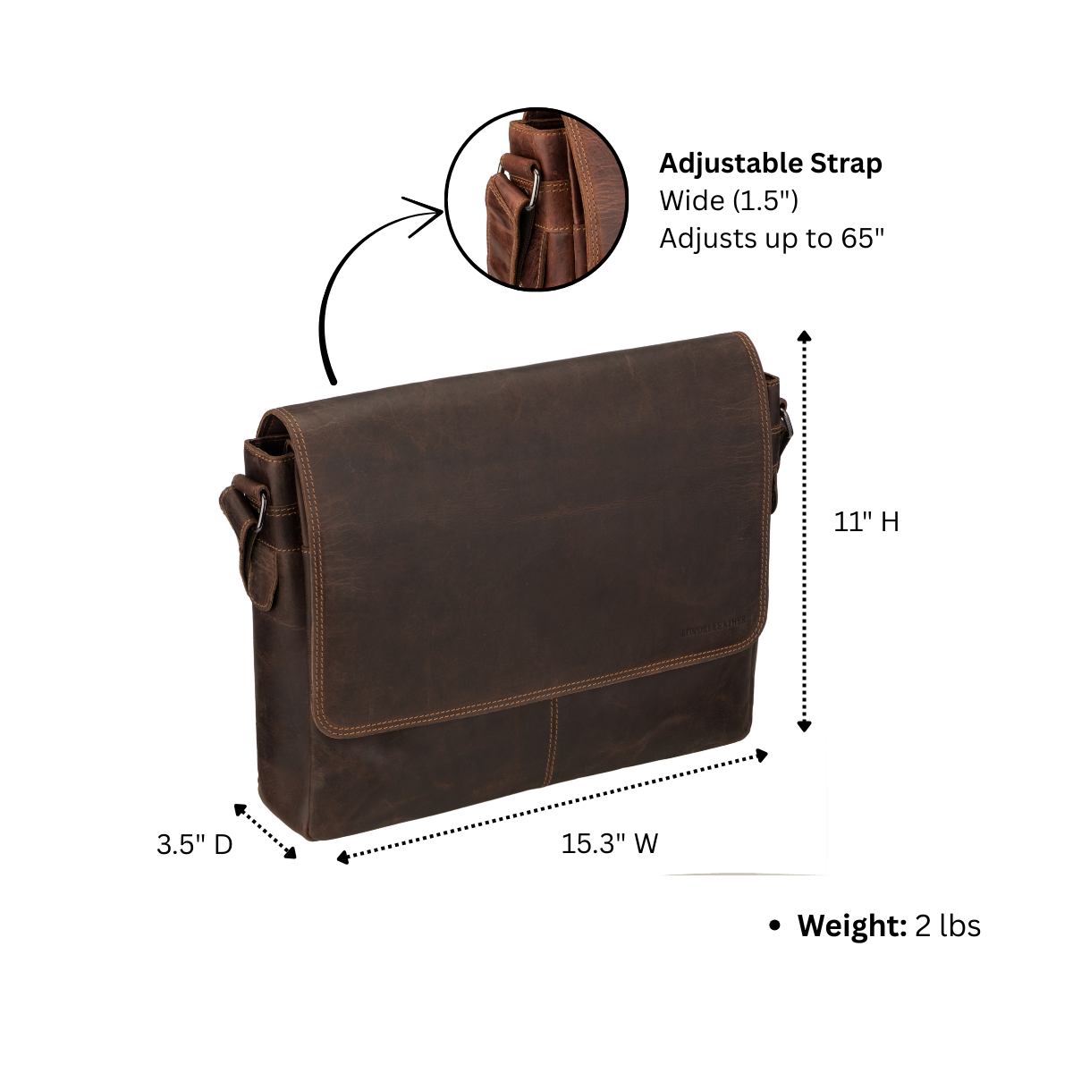 Richmond Messenger Bag 16" Brown