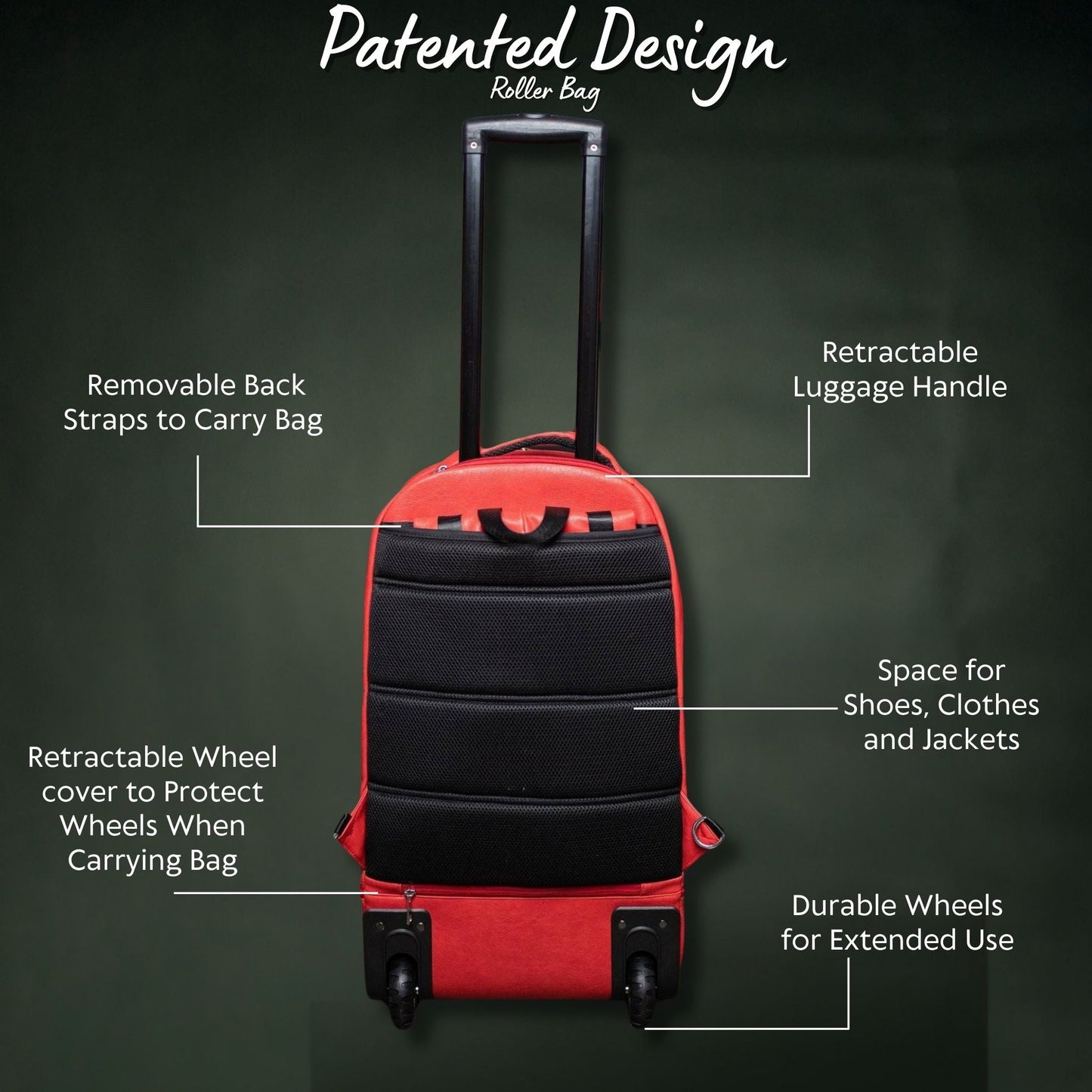 Grey Leather Carry-On Patented Roller Bag (Only 150 Made)