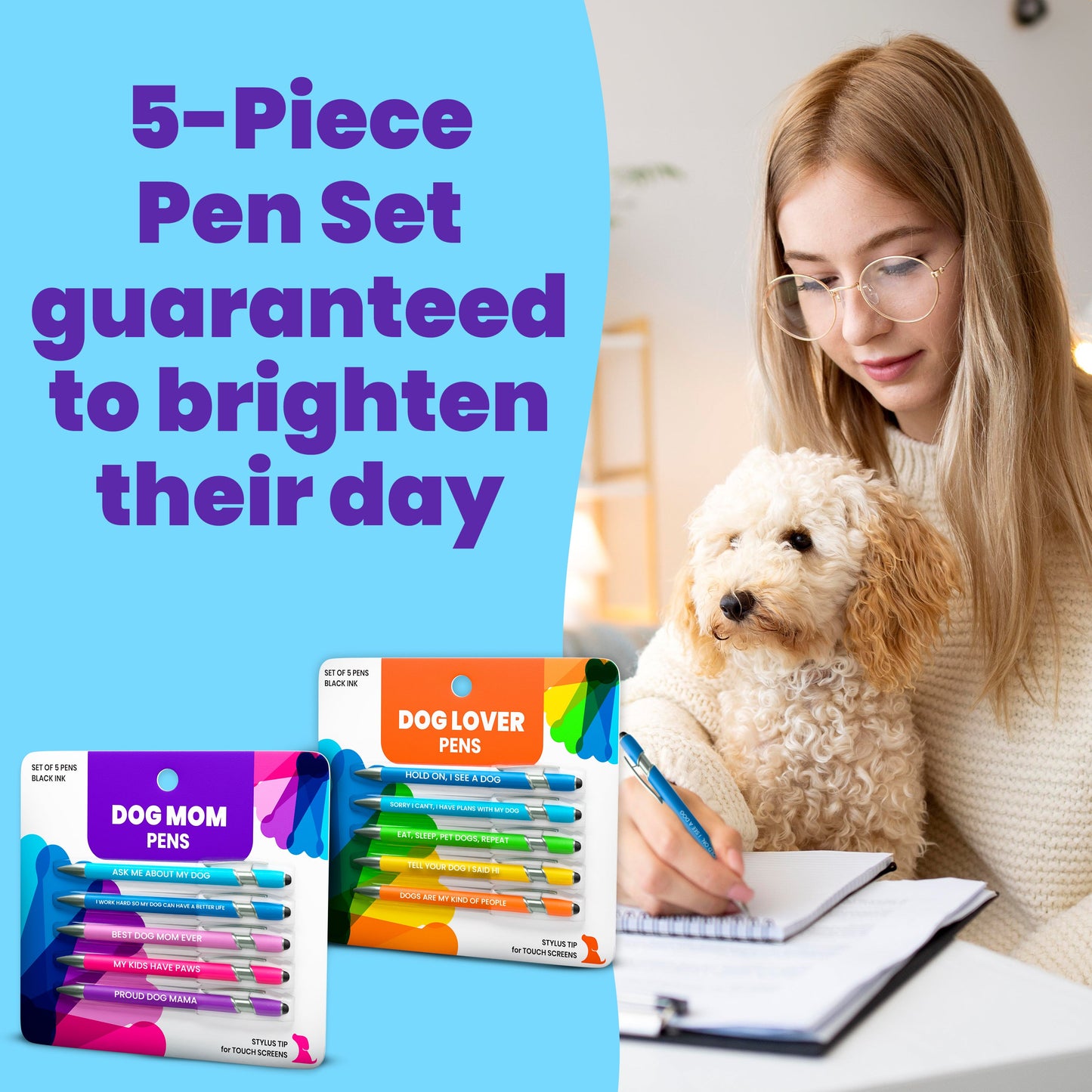 Dog-Themed Stylus Pen Sets & Refills