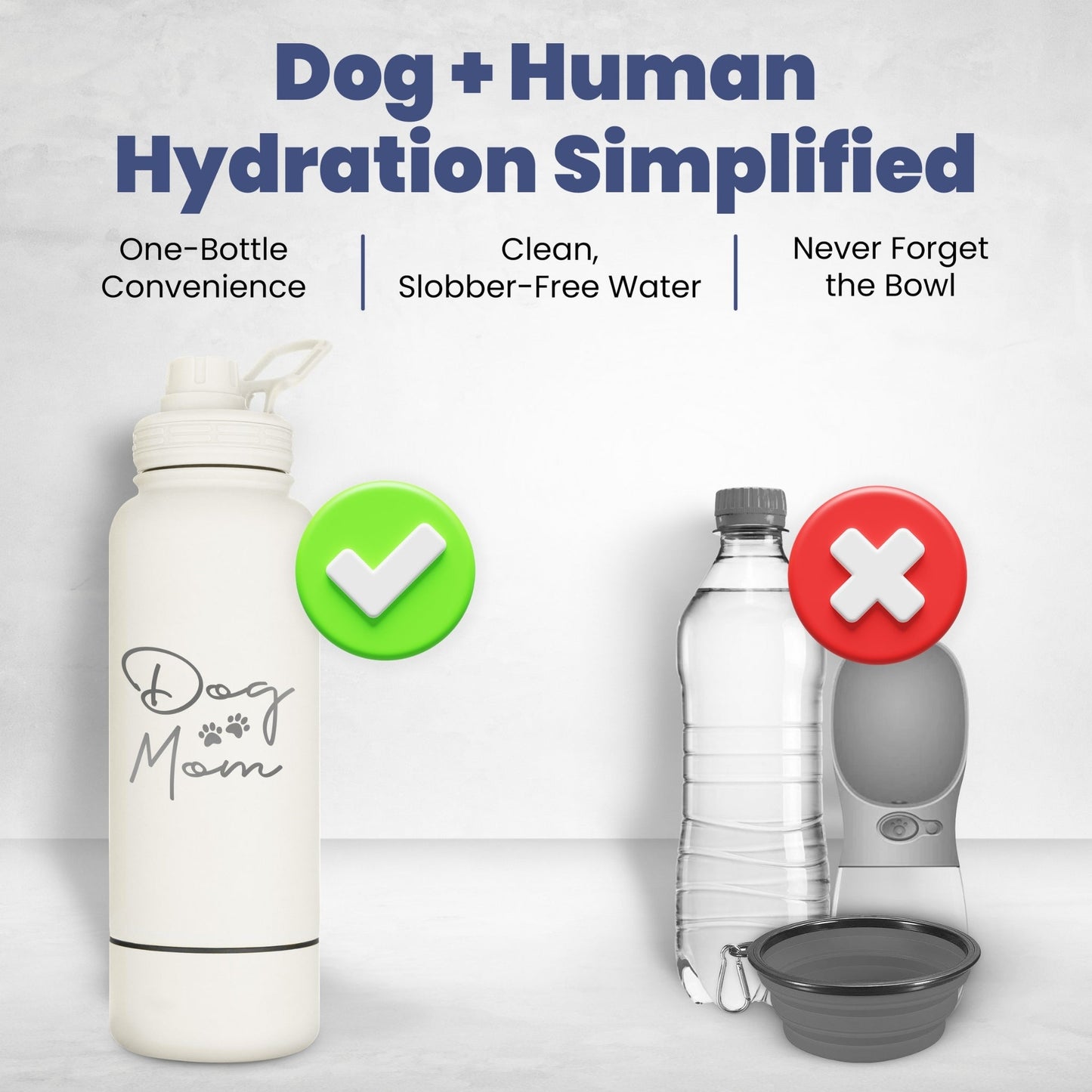 Water Bottle with Detachable Dog Bowl