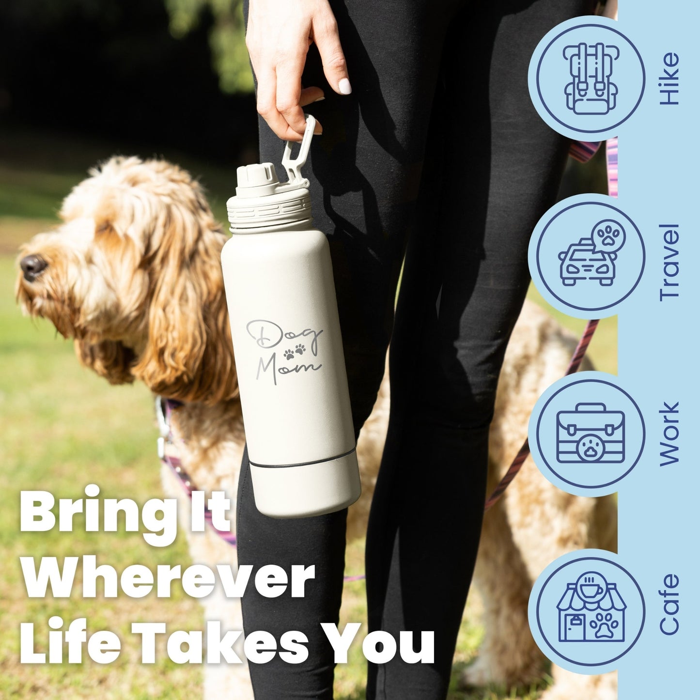 Water Bottle with Detachable Dog Bowl