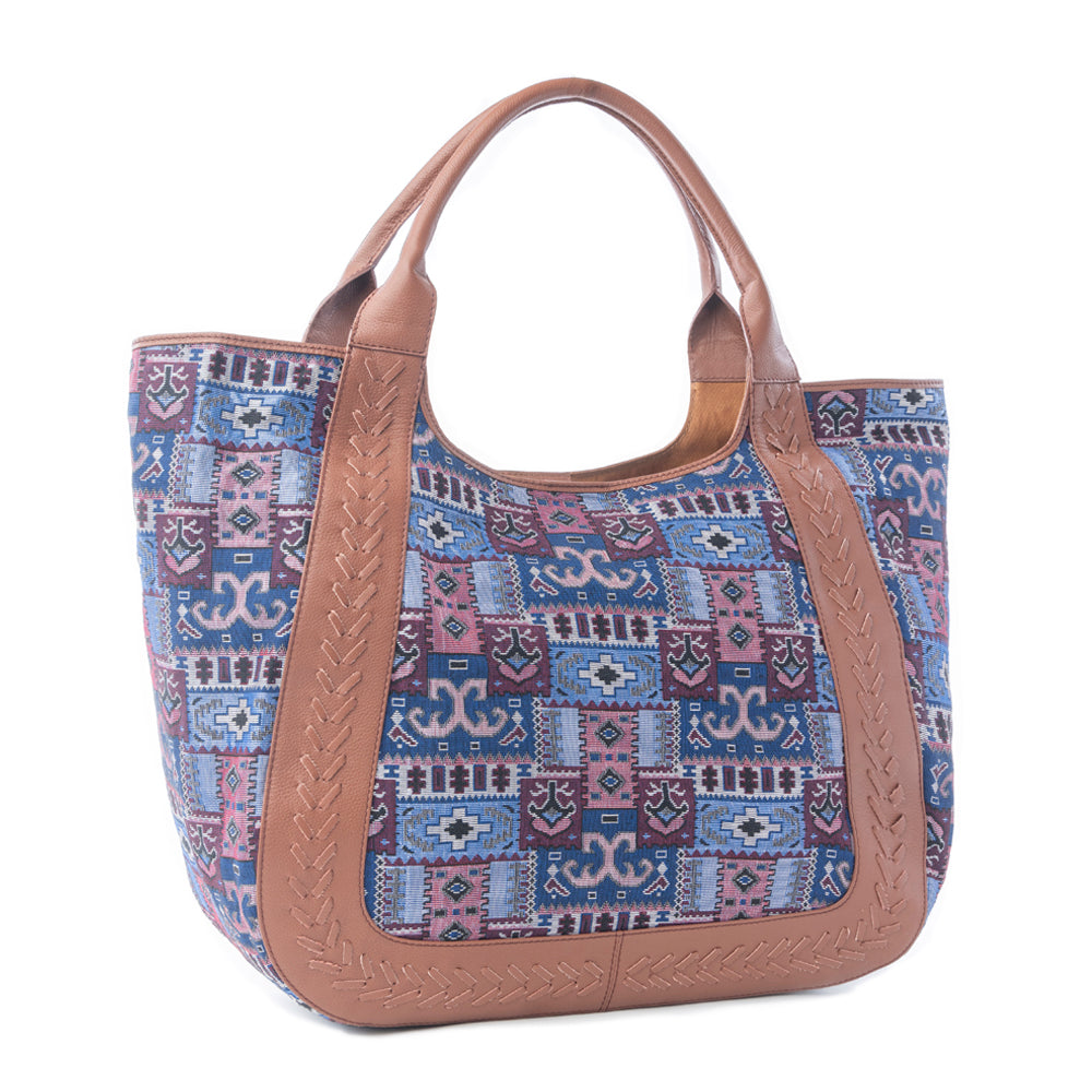 Myra Wagon Trail Jacquard Tote Bag in Dusty Lilac