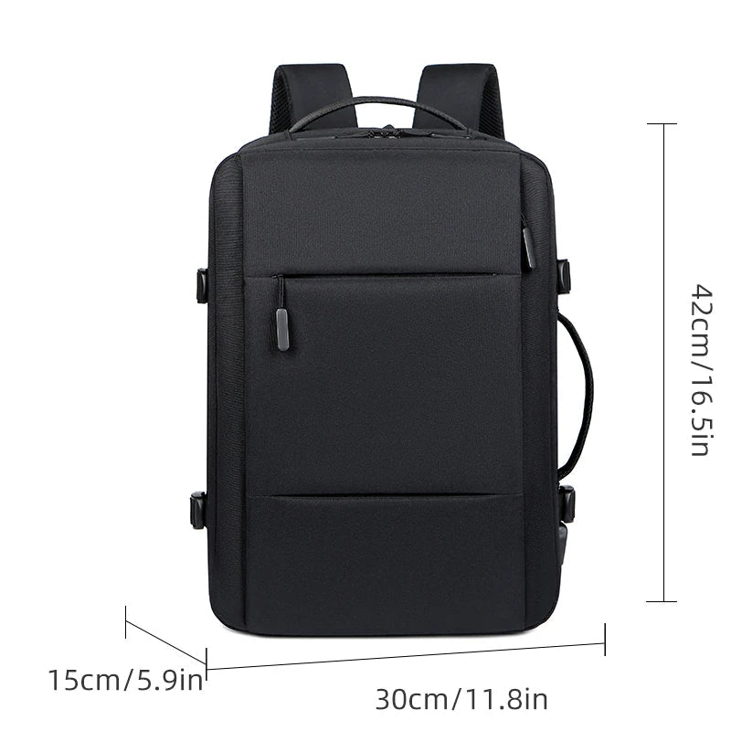 Expandable Waterproof Backpack with USB Port for Laptops