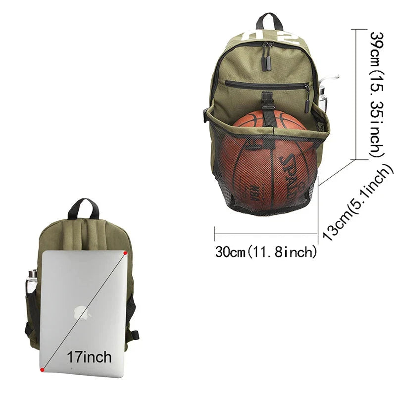 20-25L Portable Basketball Backpack with Kettle Pocket
