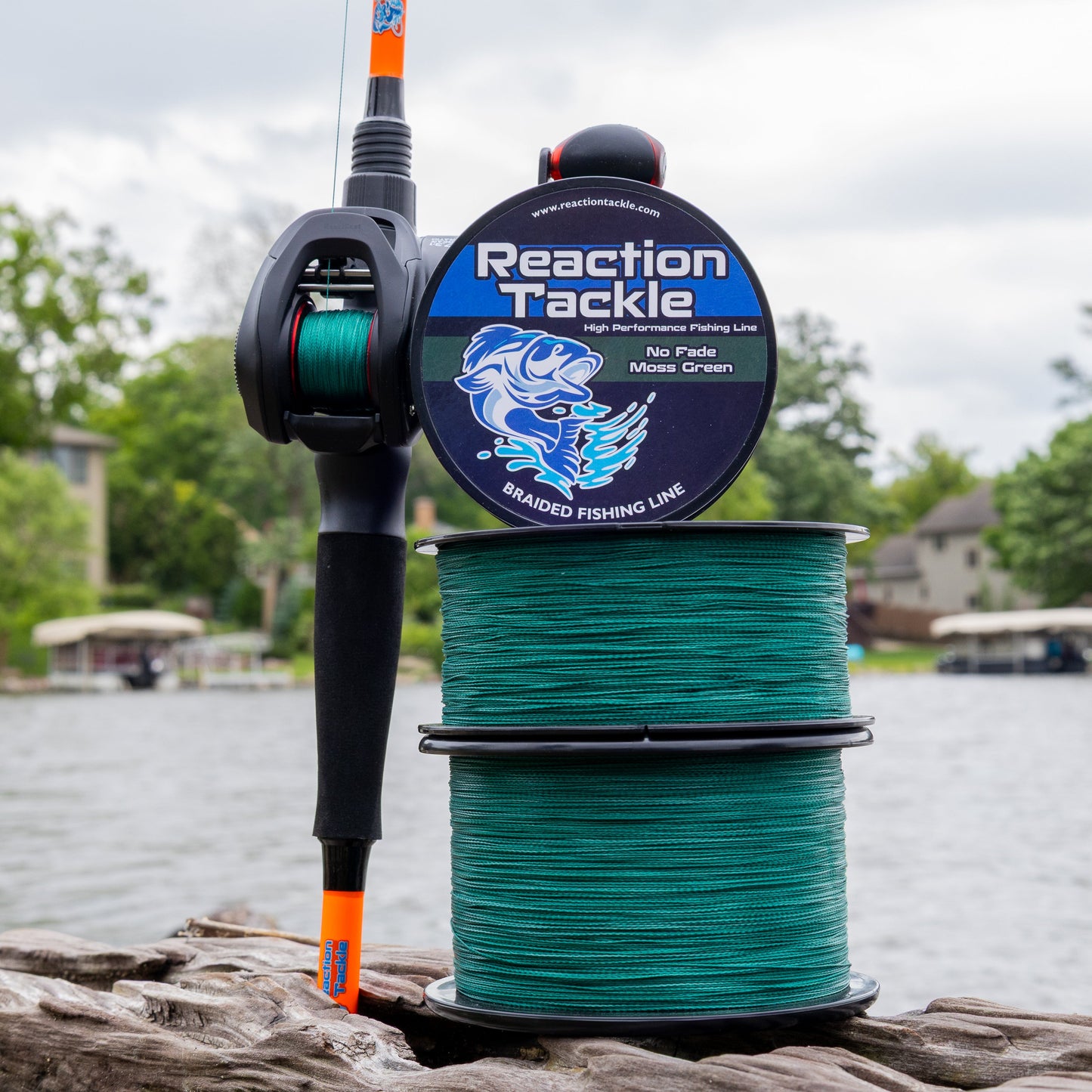 Reaction Tackle Braided Fishing Line - NO FADE Moss Green - NEW