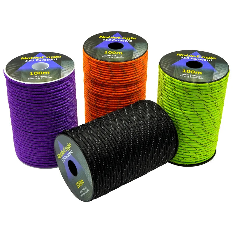 7-Strand 4mm 550lb Paracord for Camping, Hiking, and Survival