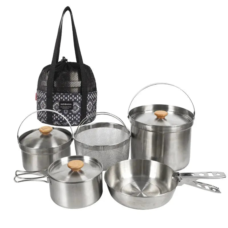 Outdoor Stainless Steel Pot Set for Camping, Picnic,Household