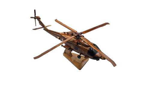 SH-60 ( SH60 ) Seahawk Mahogany Wood Desktop Helicopter Model