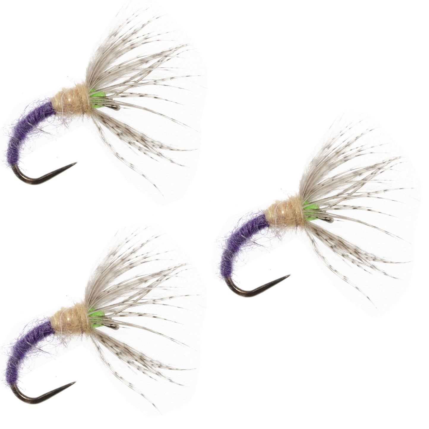 3 Pack Grave Digger Sakasa Kebari - Tenkara Flies - Size 14