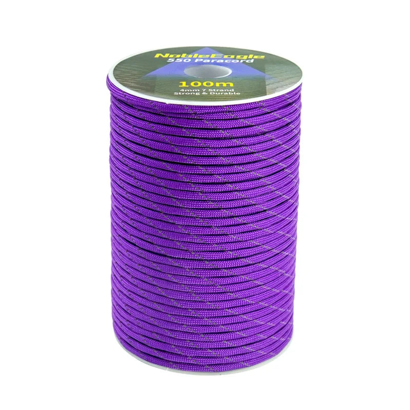 7-Strand 4mm 550lb Paracord for Camping, Hiking, and Survival