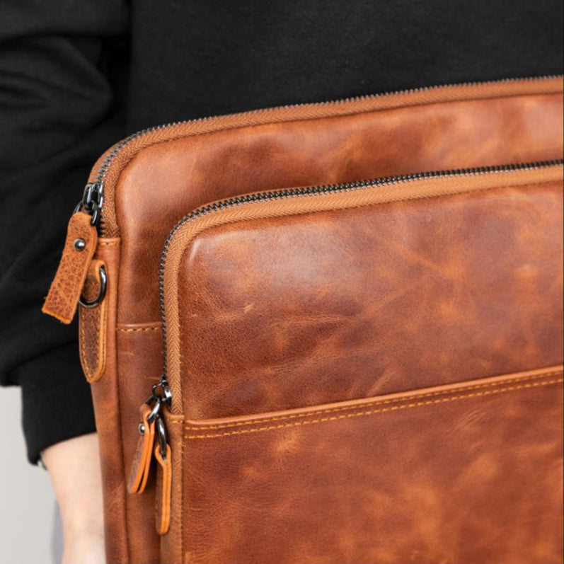 Seward Leather Laptop Bag with Shoulder Strap - MacBook Sleeve 14" & 16"