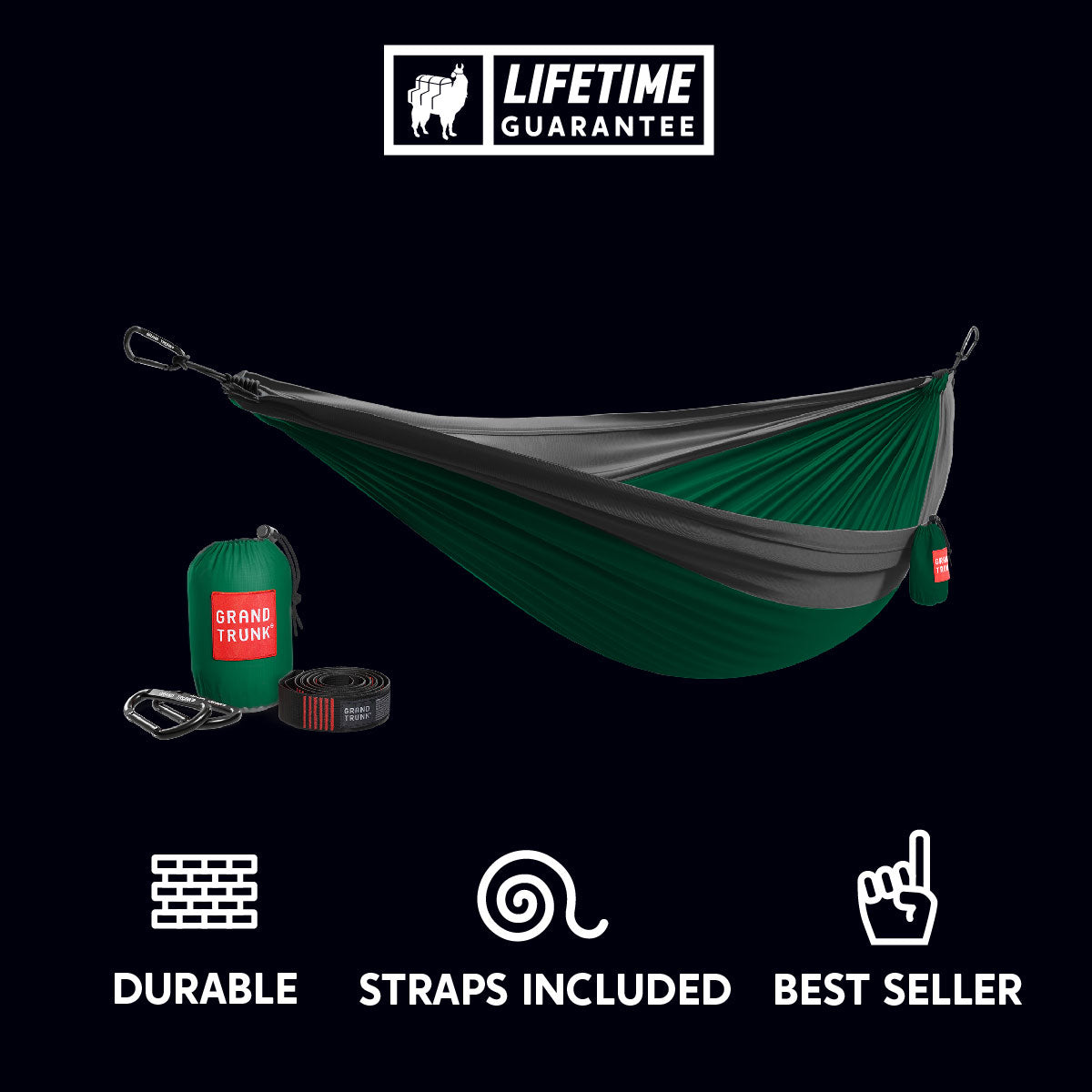 Grand Trunk Double Deluxe Hammock w/Straps