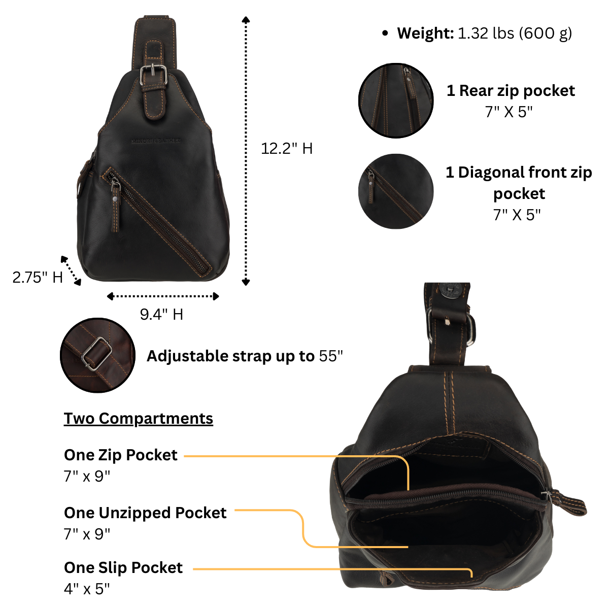 Sydney Crossbody Bag Brown