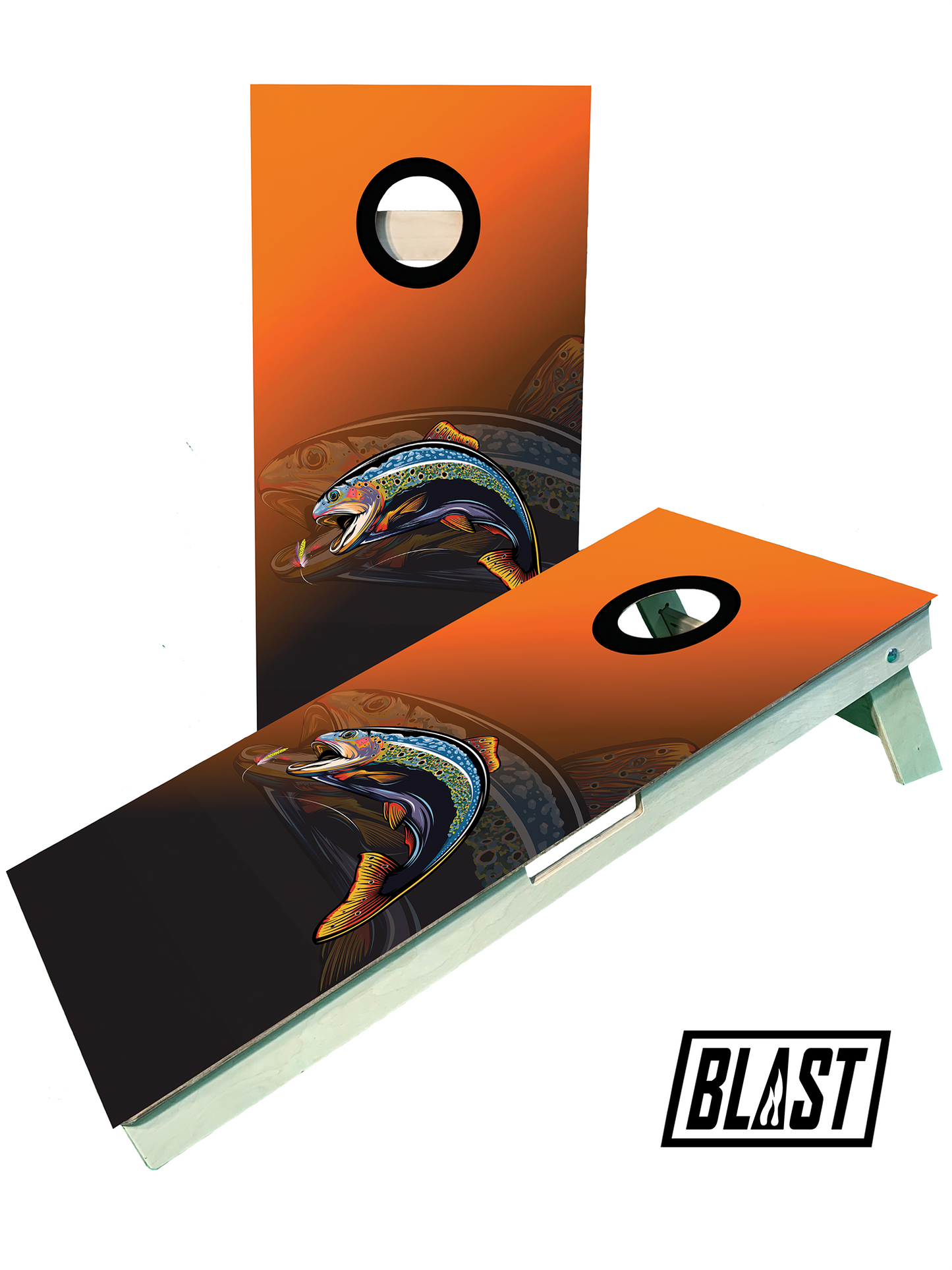 Trout Fishing Cornhole Boards