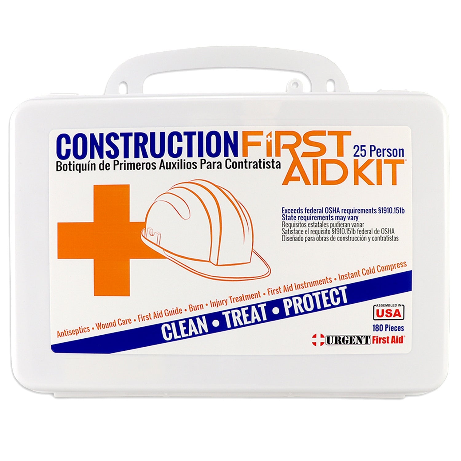OSHA Contractors First Aid Kit - 25 Person, Plastic, 180 pieces – SCY ...