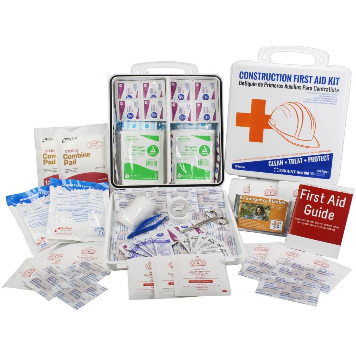 Jobayed Link Bilingual OSHA Contractors First Aid Kit for Job Sites up to 50 People ...
