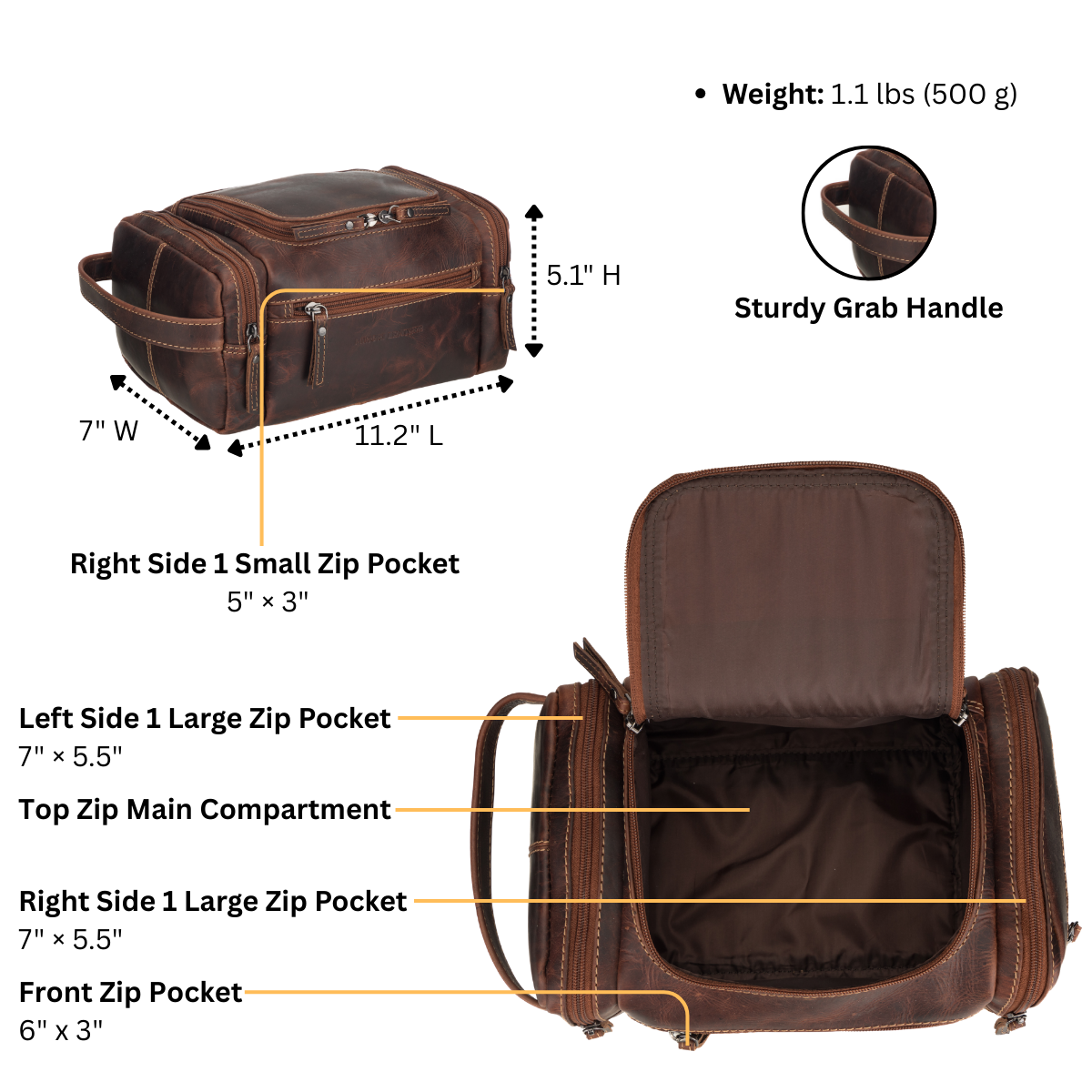Winston Toiletry Bag Chestnut