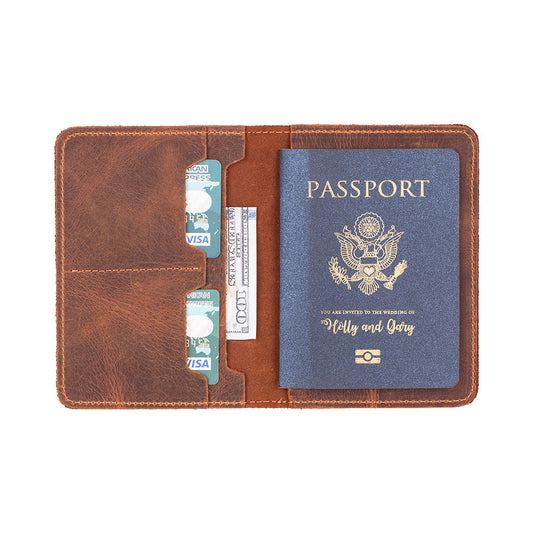 Yuma Genuine Leather Passport Wallet - Handmade Travel Document Holder