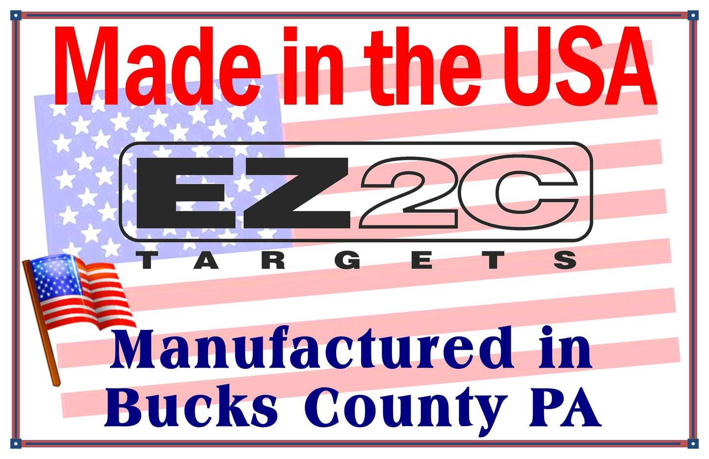 EZ2C Targets RD6: Six 4” Bullseyes Paper Shooting Target 11"x17" USA MADE