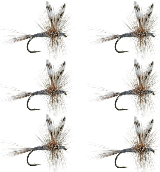 Barbless Adams Classic Dry Fly - Set of 6 - Hook Size 18