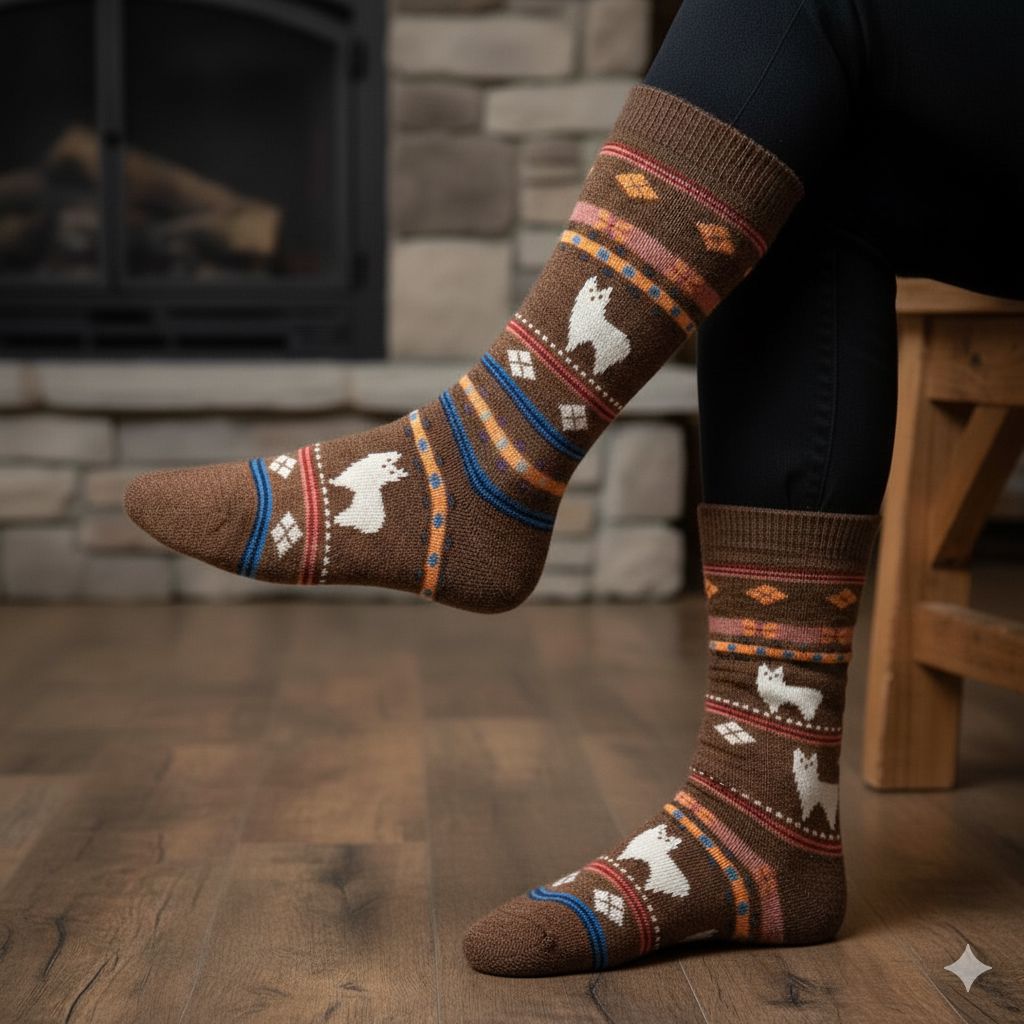 Alpaca Watching Socks