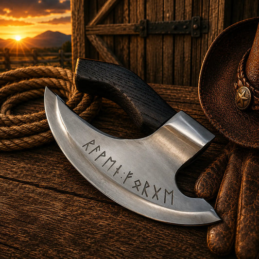 Authentic Viking Pizza Axe – Forged Steel Black Handle