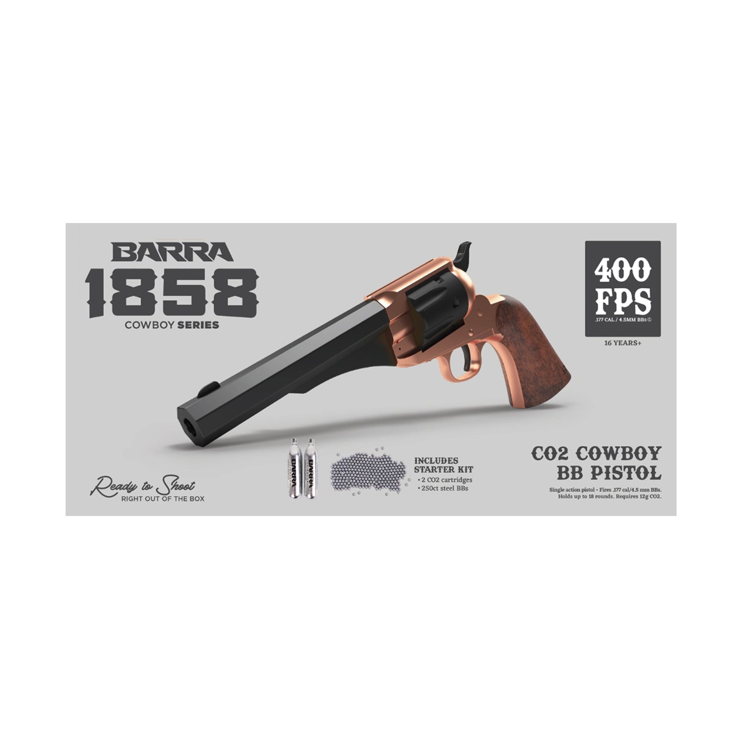 1858 CO2 Pistol Kit - Black & Rose Gold