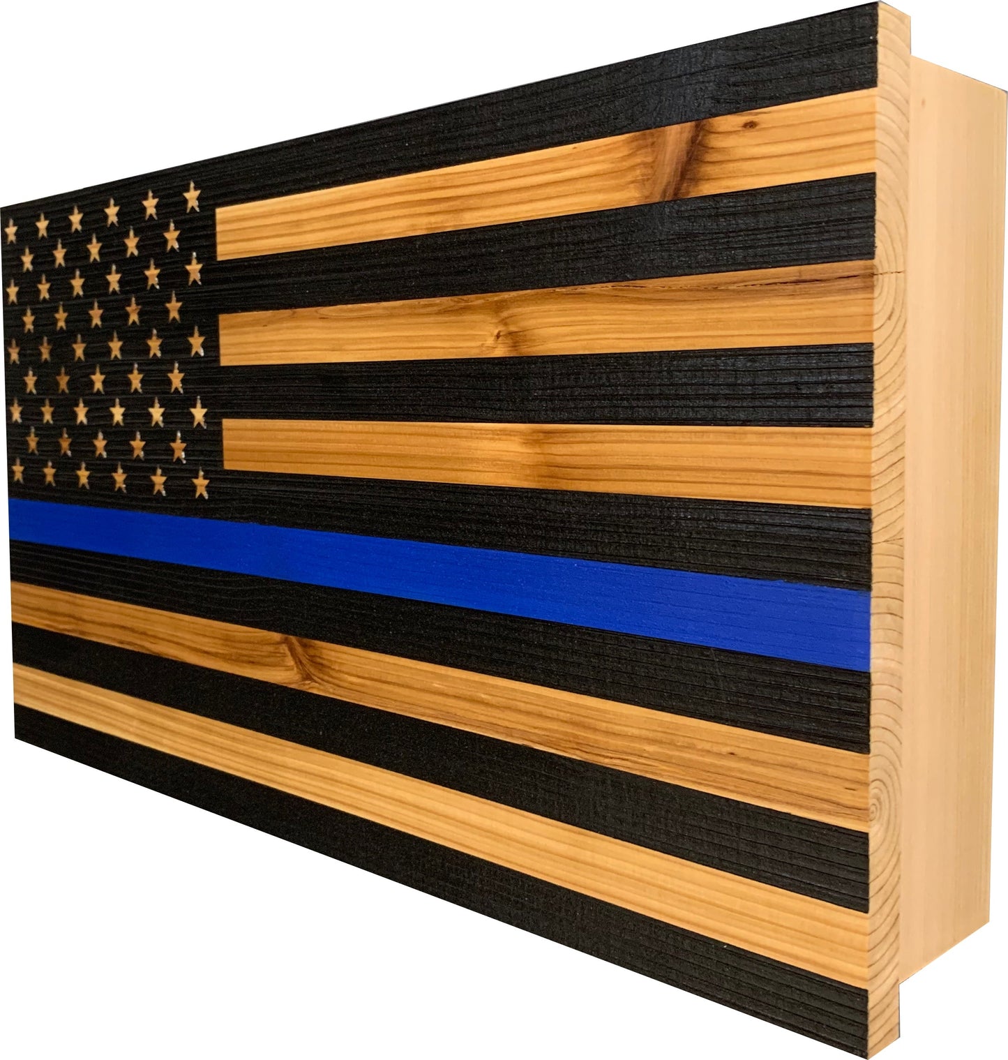Blue Line American Flag Hidden Gun Storage, Customizable Thin Blue Line Concealment Flag for Police Officers and Law Enforcement Professionals