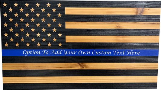 Blue Line American Flag Hidden Gun Storage, Customizable Thin Blue Line Concealment Flag for Police Officers and Law Enforcement Professionals