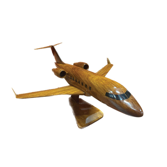 Bombardier Challenger 604 Mahogany Wood Desktop Airplane Model