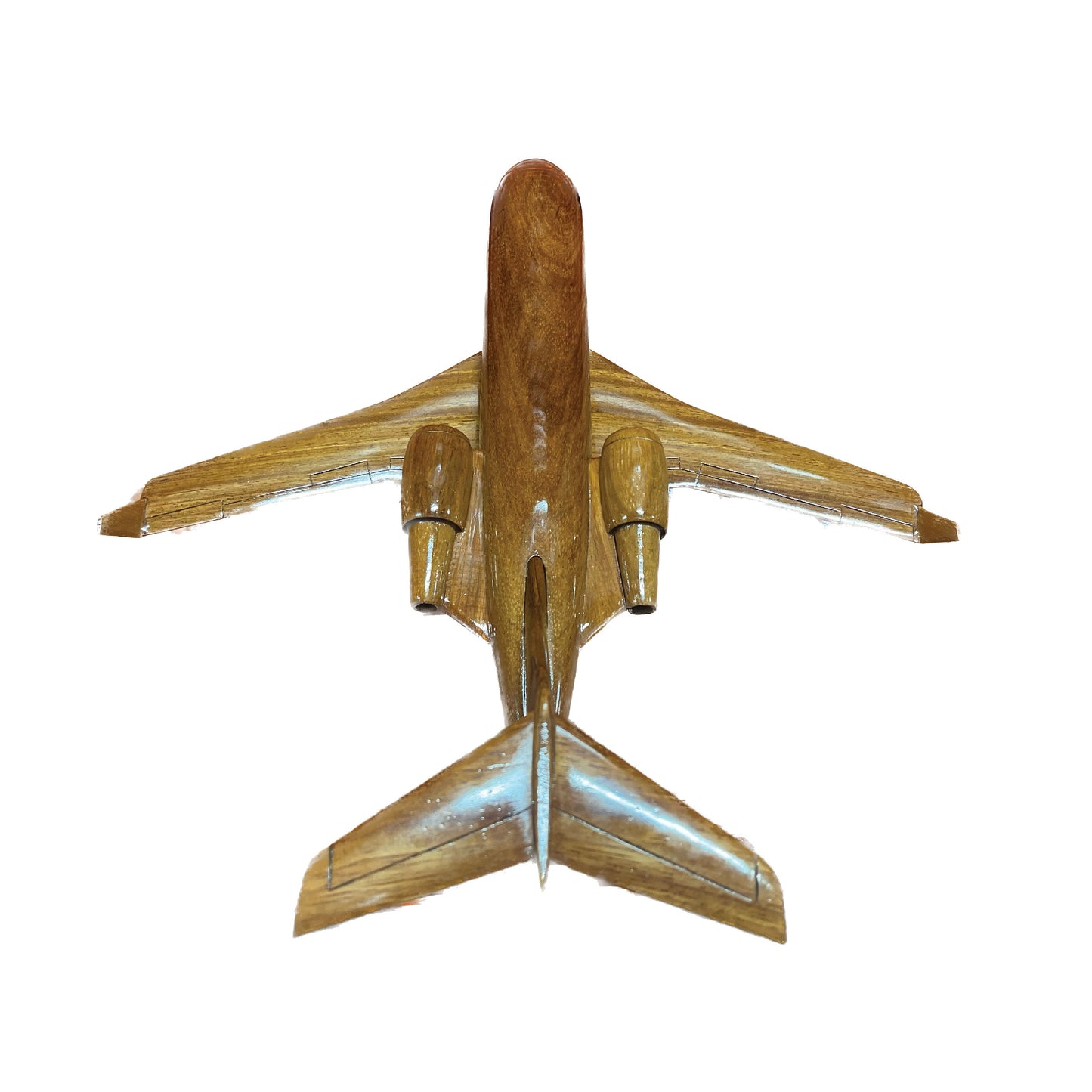 Bombardier Challenger 604 Mahogany Wood Desktop Airplane Model