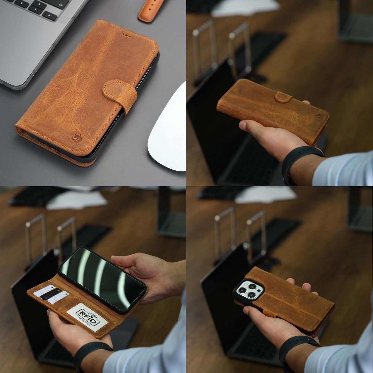 Casper Leather iPhone 15 Pro Max Wallet Case | Detachable MagSafe Compatible RFID Protection