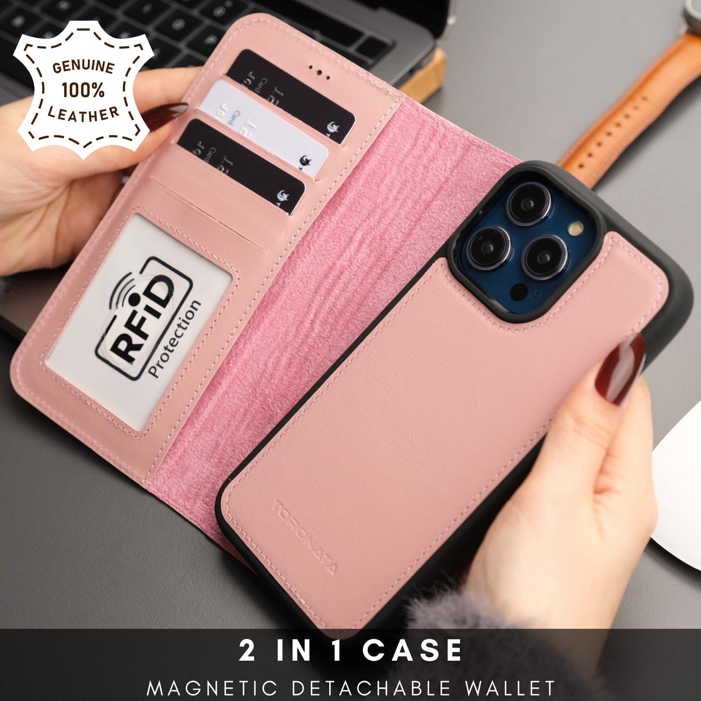 Casper Leather iPhone 14 Pro Wallet Case | MagSafe