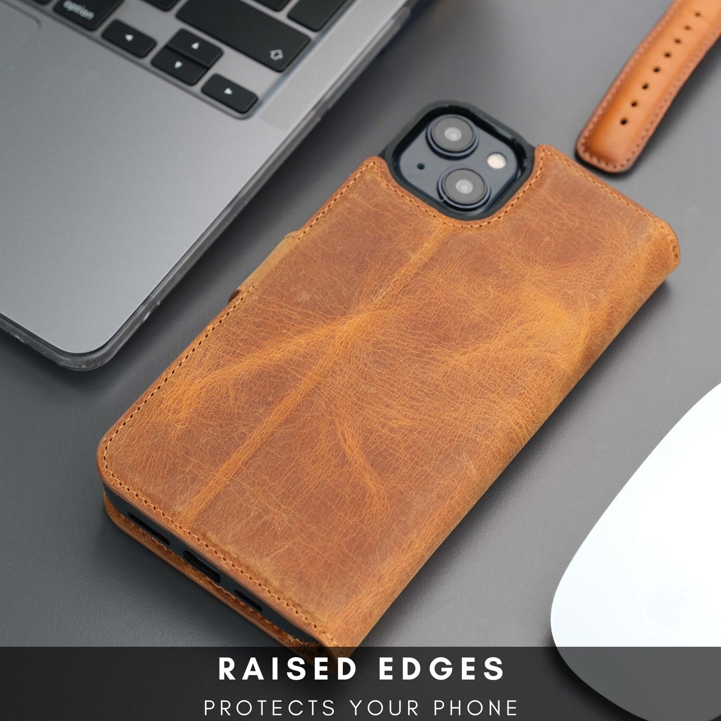 Casper Leather iPhone 15 Wallet Case | Detachable MagSafe Compatible RFID Protection