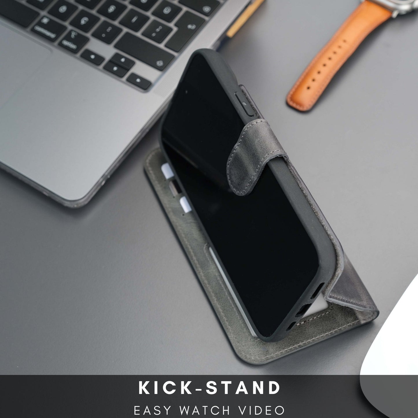 Casper Leather iPhone 15 Wallet Case | Detachable MagSafe Compatible RFID Protection