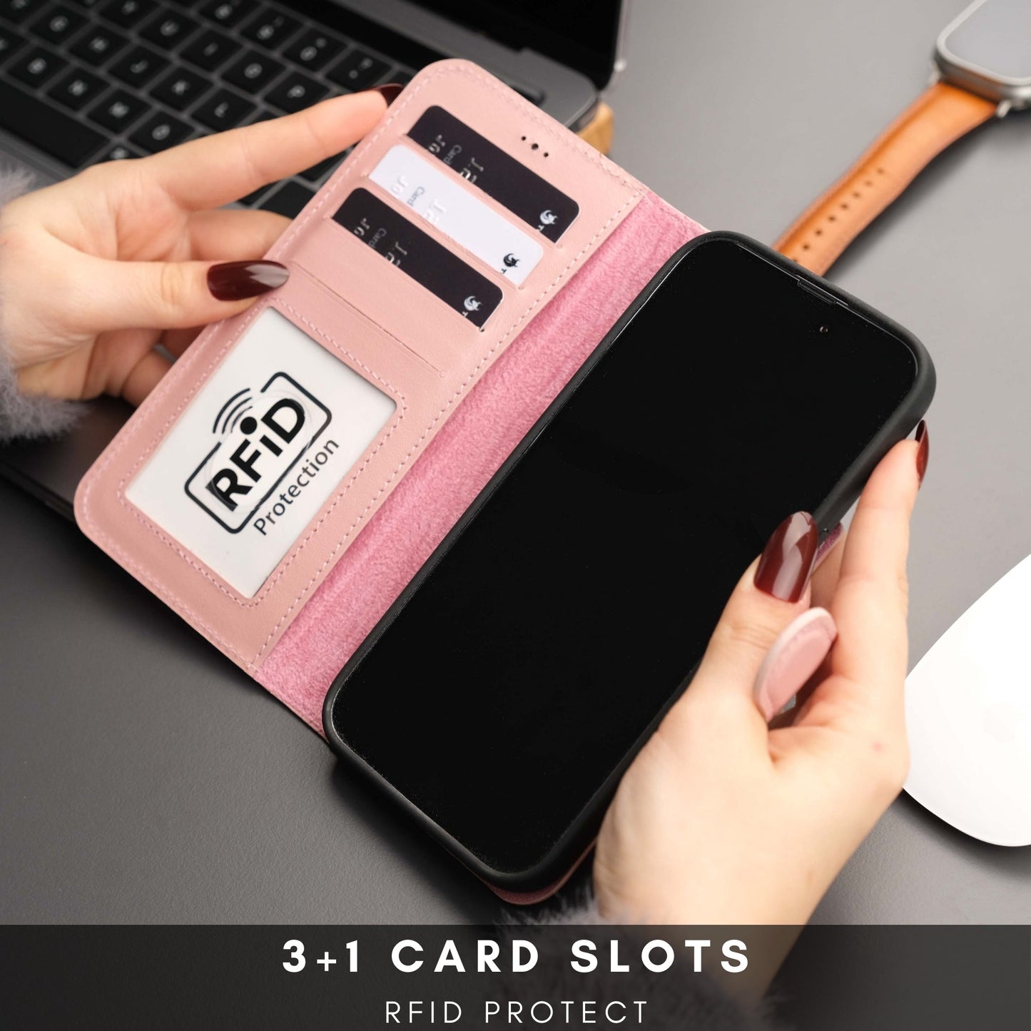 Casper Leather iPhone 15 Wallet Case | Detachable MagSafe Compatible RFID Protection