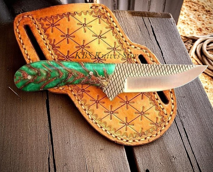 Working Cowboy Knife 8" Rasp Steel with Resin Handle