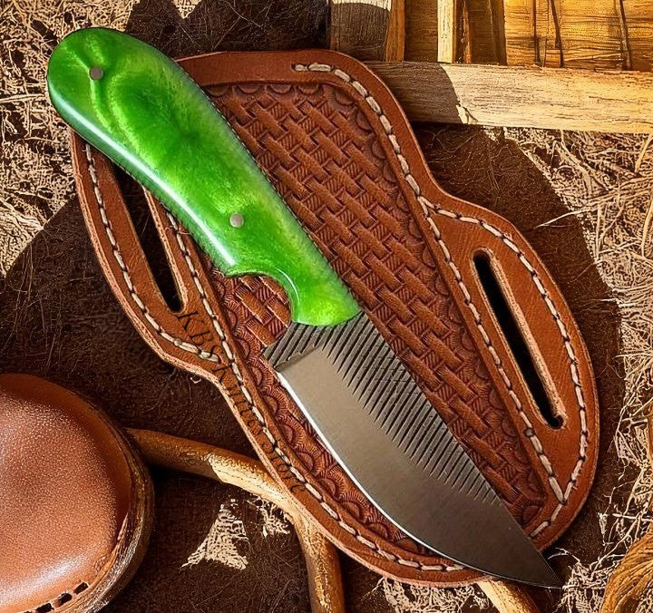 The Cowboy’s Trusted Companion: Handcrafted Belt Knife with Rasp Tool Steel Blade