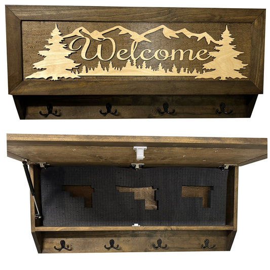 Coat Rack Hidden Gun Storage - Welcome