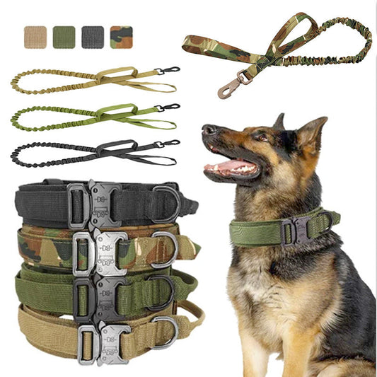 Tactical Dog Collar and Leash Set for Outdoor Adventures