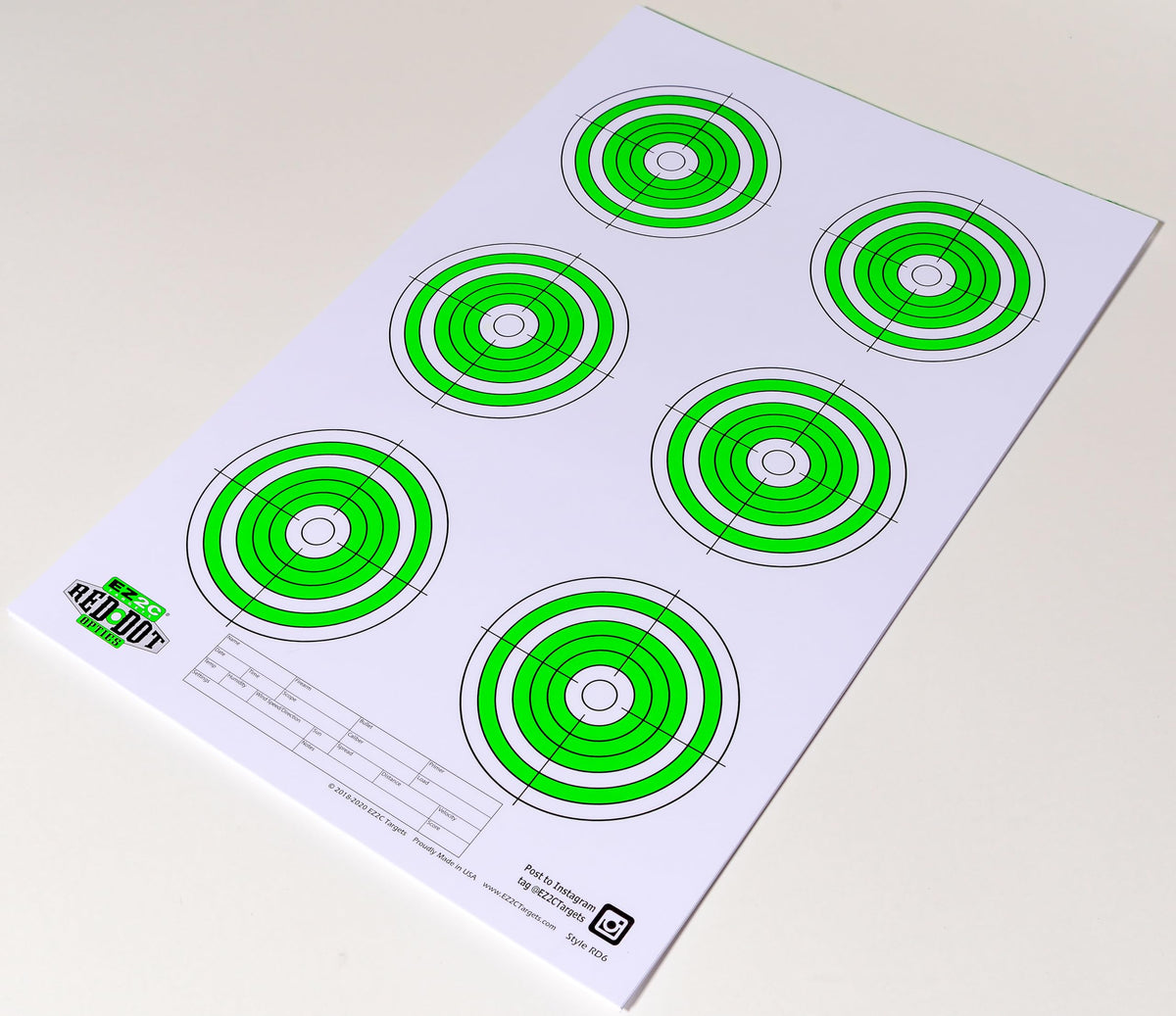 Target Paper Six Rounds EZ2C Targets RD6: Six 4” Bullseyes Paper Shooting Target 11